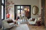 Beige Milaki Round Side Table 39x52 cm