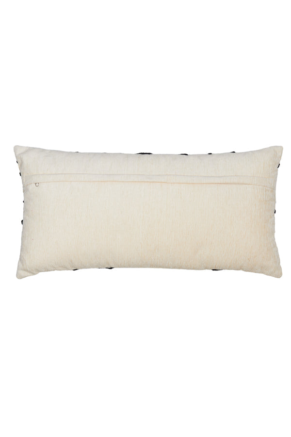 Decorative Beige and Black Rectangular Cushion