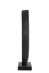 Sculptural Wooden Ornament in Matte Black Finish, 40x14x60 cm