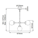 Kula Polished Nickel 5-Light Modern Retro Chandelier