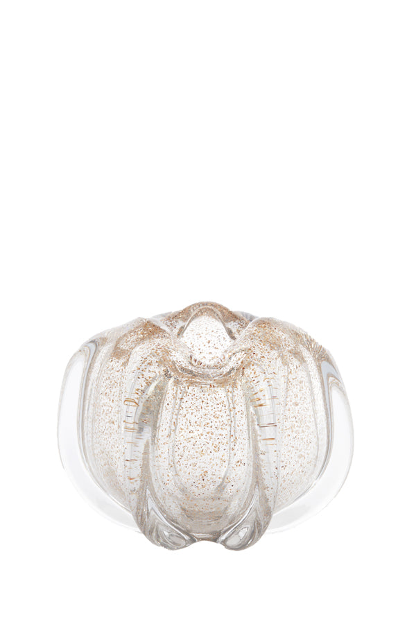 Murela Clear Glass Vase with Shimmering Sand Detail, 21x16 cm