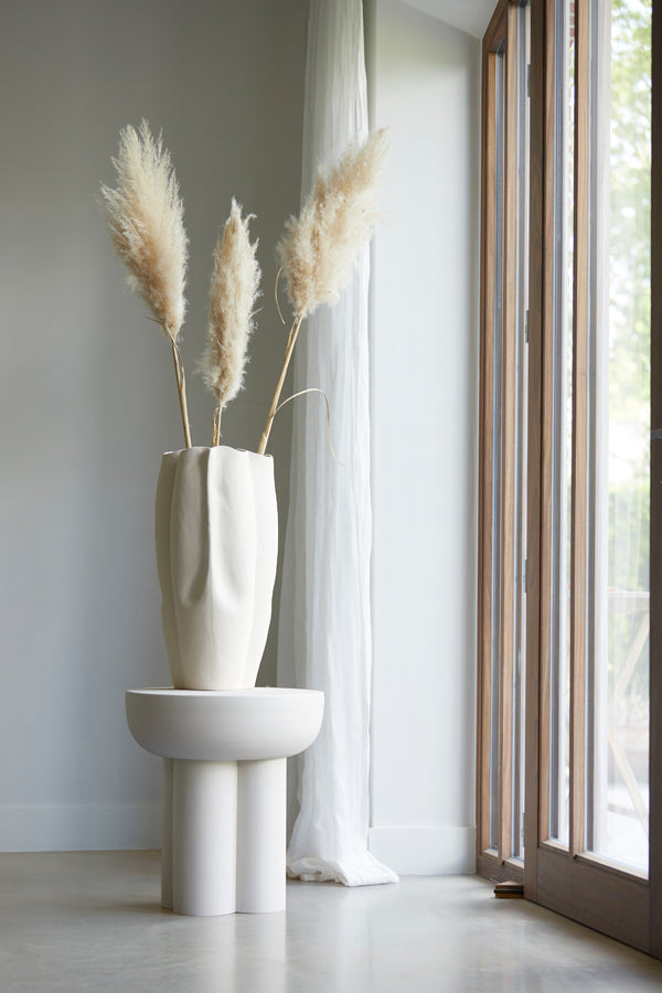 Elegant Cream Sanguli Ceramic Vase - 28x27.5x56 cm