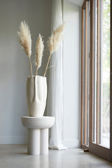 Elegant Cream Sanguli Ceramic Vase - 28x27.5x56 cm
