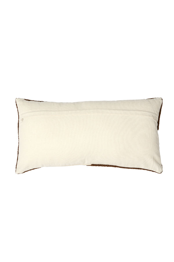 Elegant Cellio Brown and Beige Lumbar Cushion 60x30 cm