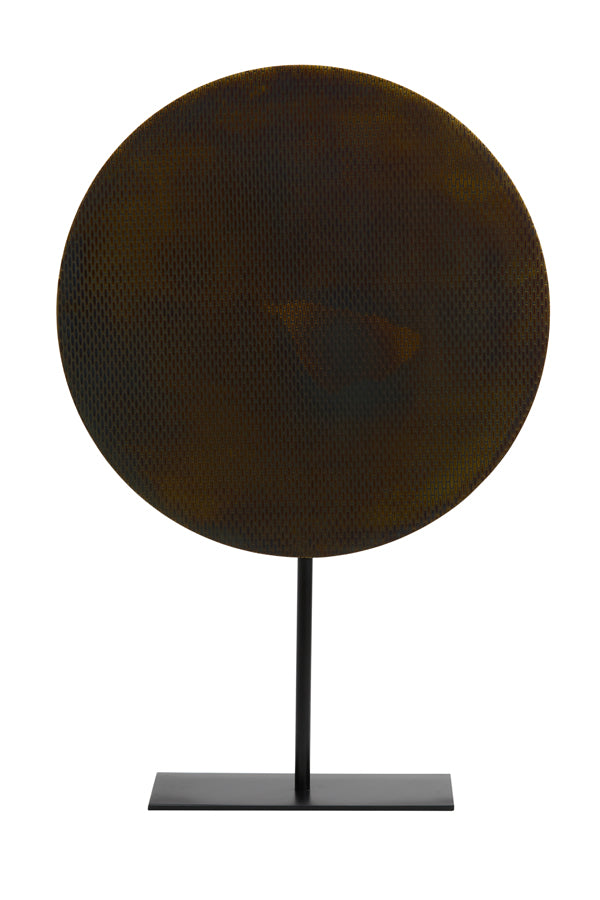 Artistic Ornamental Sculpture on Base in Antique Brown and Bronze Finishes — 40x10x60 cm