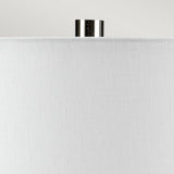 Laguna Turquoise & Graphite Glazed Table Lamp with Cream Linen Shade