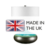 Laguna Turquoise & Graphite Glazed Table Lamp with Cream Linen Shade