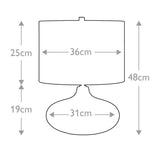 Laguna Turquoise & Graphite Glazed Table Lamp with Cream Linen Shade