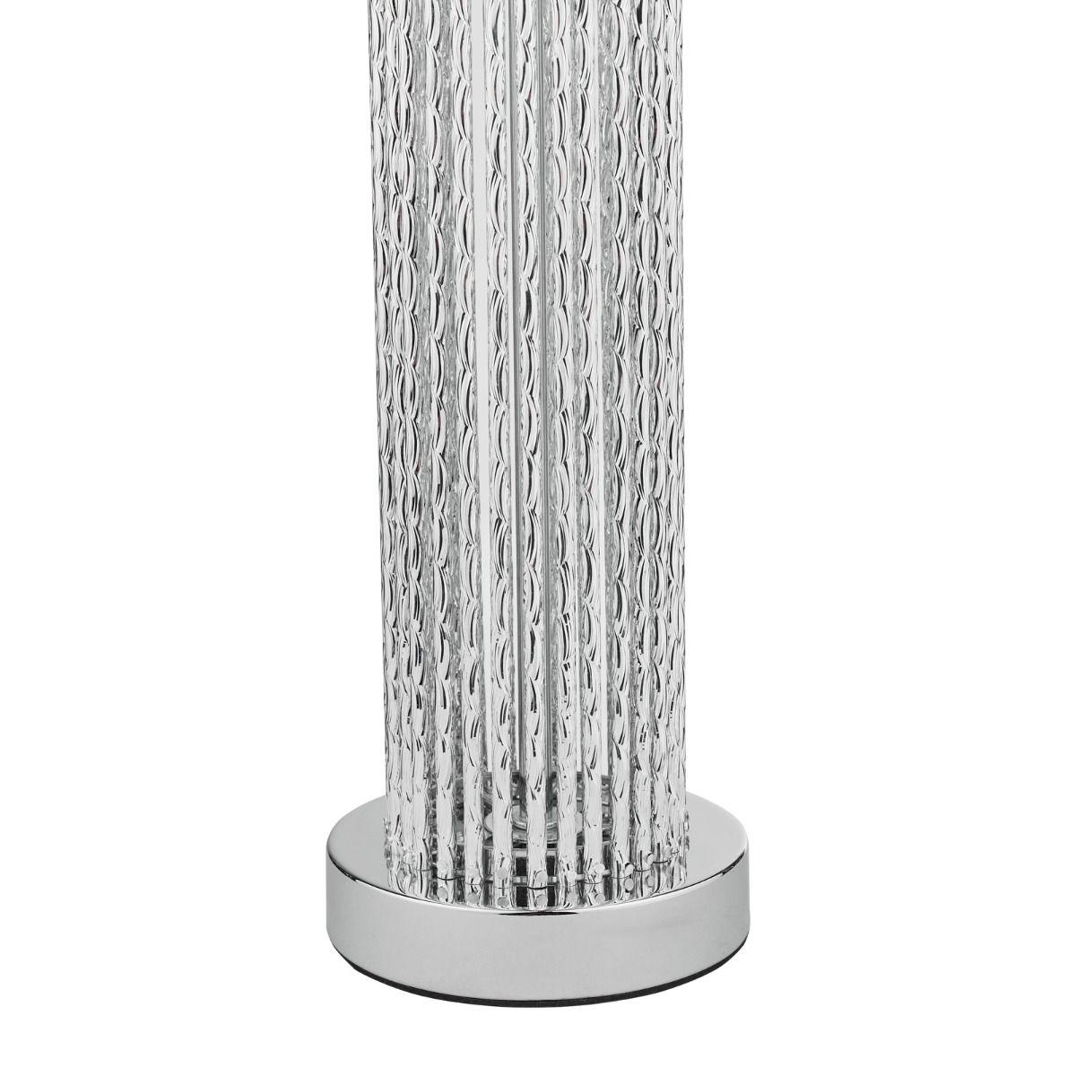 Lazio Table Lamp Polished Chrome Silver Rod With Faux Silk Shade