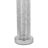 Lazio Table Lamp Polished Chrome Silver Rod With Faux Silk Shade