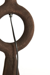 Dark Brown Matt Wood Sabuli Lamp Stand 17x20x57 cm