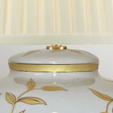 Elegant Porcelain Leaves Table Lamp in Brown and Gold