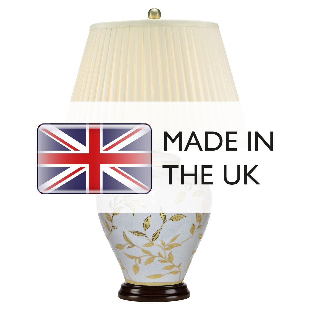 Elegant Porcelain Leaves Table Lamp in Brown and Gold