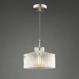Lenka Pendant Satin Nickel and Ribbed Glass
