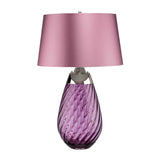 Lena Plum-Tinted Glass Table Lamp with Heather Shade