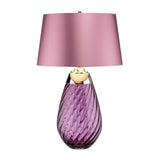 Lena Plum-Tinted Glass Table Lamp with Heather Shade