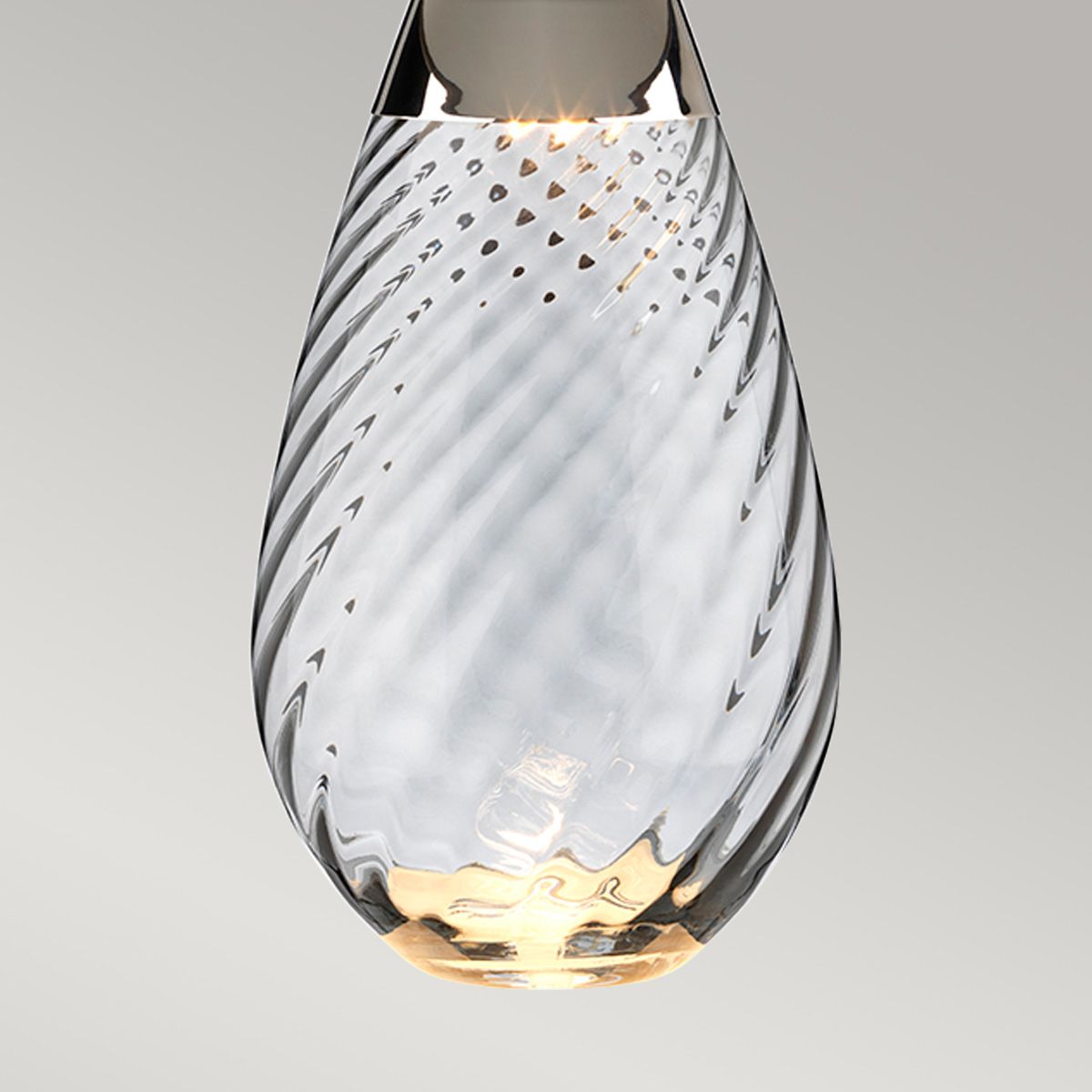 Lena Dual-Lit Blue-Tinted Glass Table Lamp with Off-White Shade