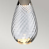Lena Dual-Lit Blue-Tinted Glass Table Lamp with Off-White Shade