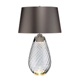 Lena Dual-Lit Large Smoke Glass and Slate Table Lamp