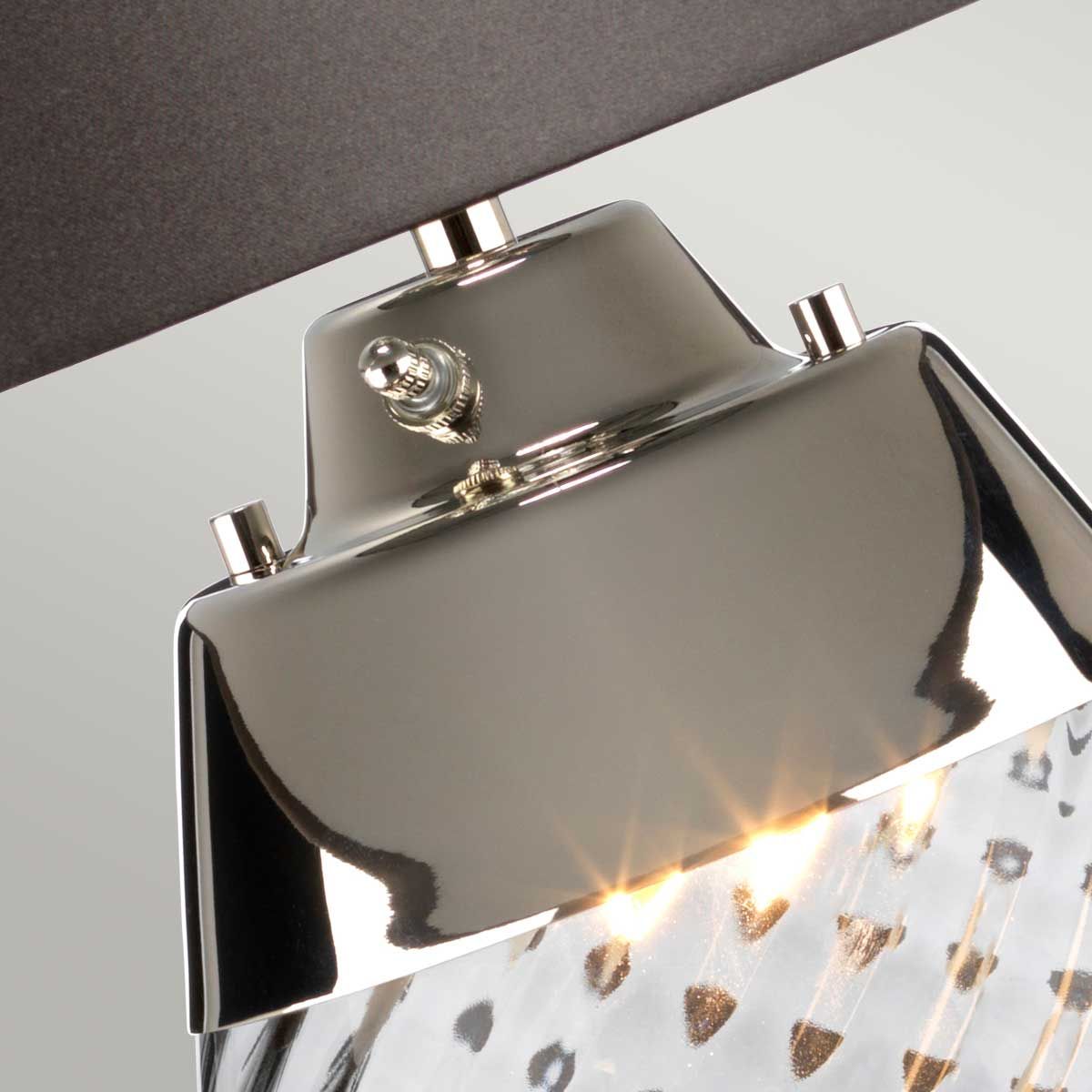 Lena Dual-Lit Large Smoke Glass and Slate Table Lamp