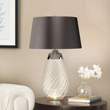 Lena Dual-Lit Large Smoke Glass and Slate Table Lamp