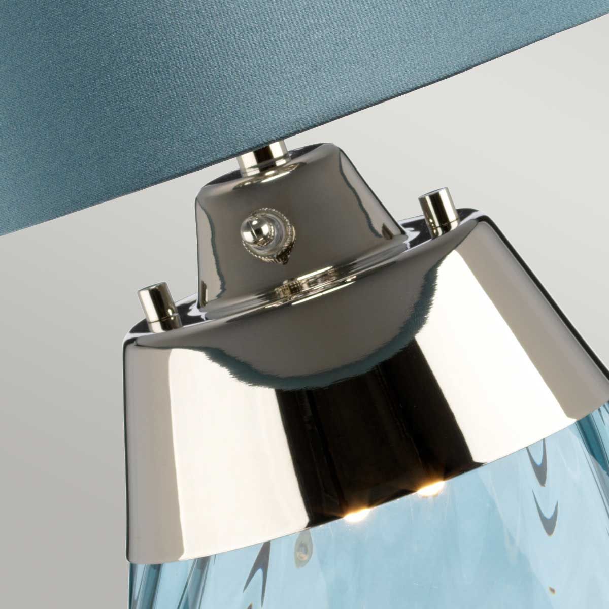 Lena Dual-Lit Blue Glass and Duck Egg Table Lamp