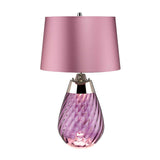 Lena Dual-Lit Plum Glass Table Lamp with Heather Shade