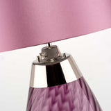 Lena Dual-Lit Plum Glass Table Lamp with Heather Shade