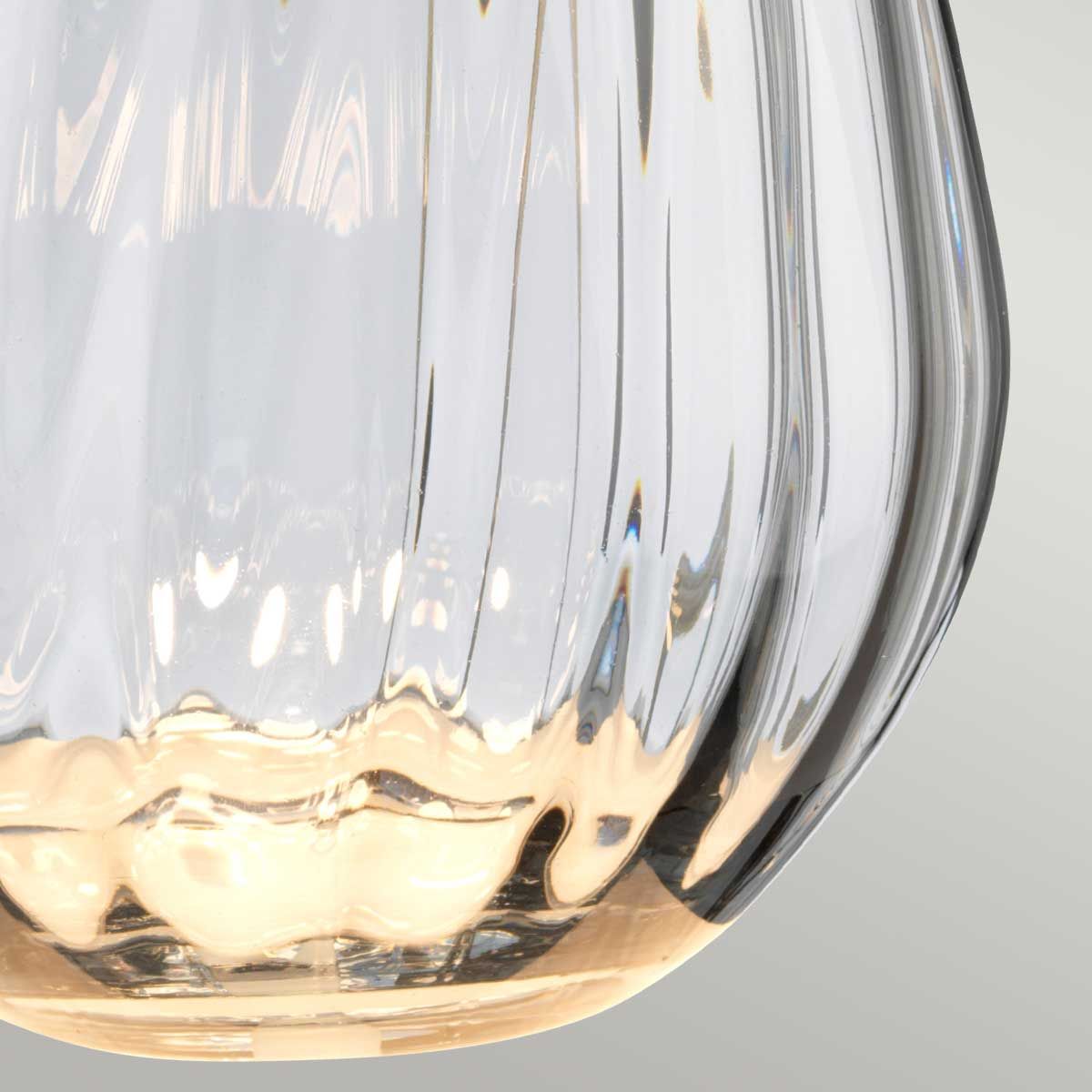 Lena Dual-Lit Smoke Glass Table Lamp with Elegant Off-White Shade