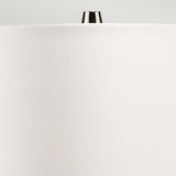 Lena Dual-Lit Smoke Glass Table Lamp with Elegant Off-White Shade