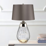 Lena Dual-Lit Smoke Glass & Slate Shade Table Lamp