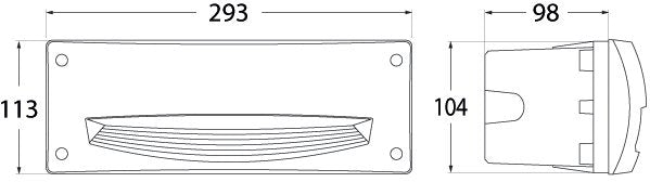 Leti 300 HS 2x3W GX53 LED CCT, Recess Bricklight, Black/Opal