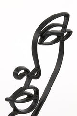 Elegant Black Face Sculpture on Stand, 21x8x40 cm