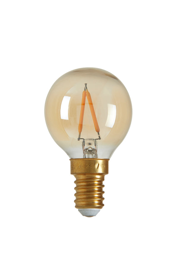 Amber Glow Dimmable LED Bulb E14 2W Ø4x7 cm