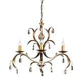 Elegant Lily 3-Light Chandelier in Deep Metallic Bronze with Smoked Glass Accents