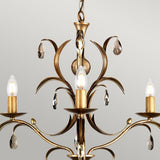 Elegant Lily 3-Light Chandelier in Deep Metallic Bronze with Smoked Glass Accents