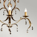 Elegant Lily 3-Light Chandelier in Deep Metallic Bronze with Smoked Glass Accents