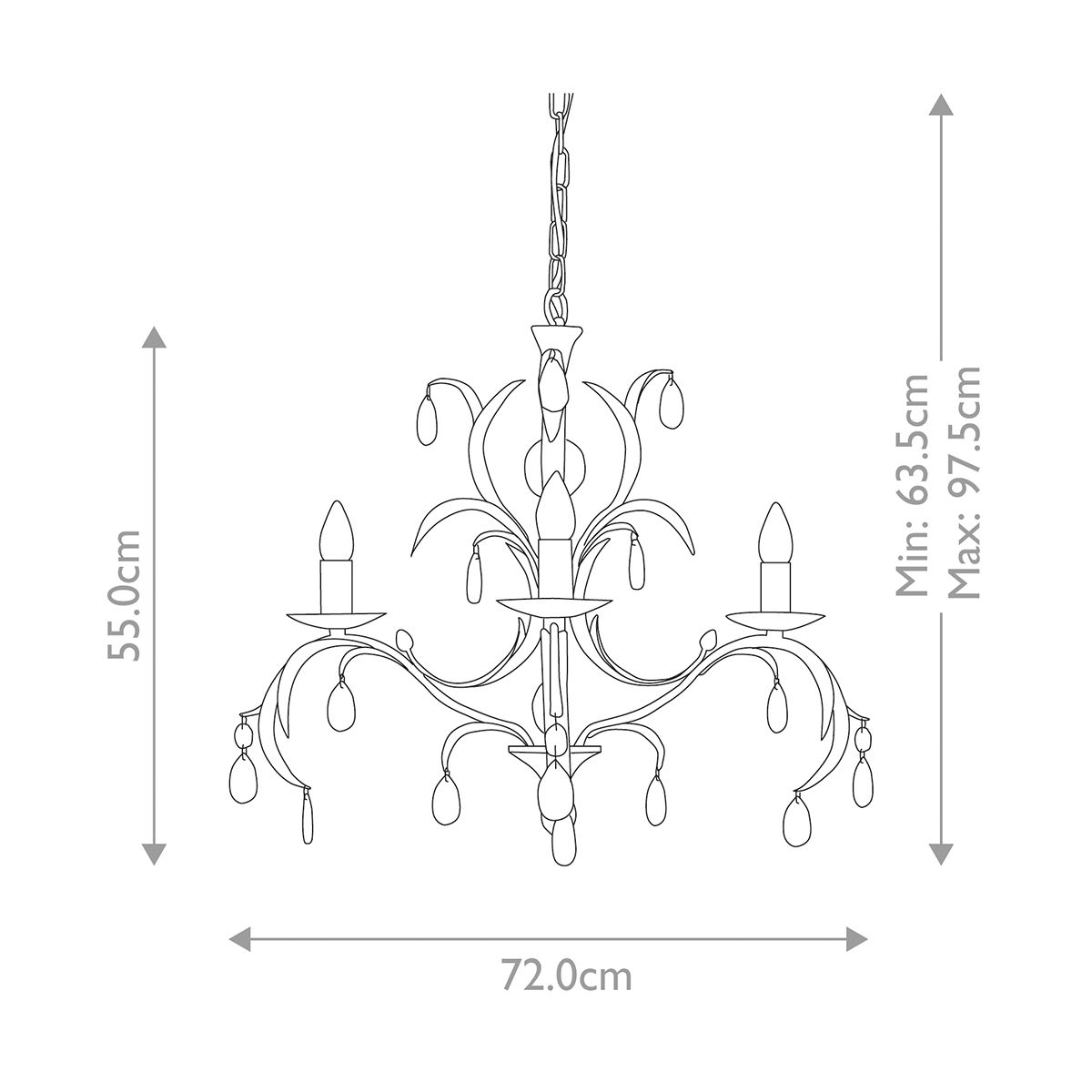 Elegant Lily 3-Light Chandelier in Deep Metallic Bronze with Smoked Glass Accents
