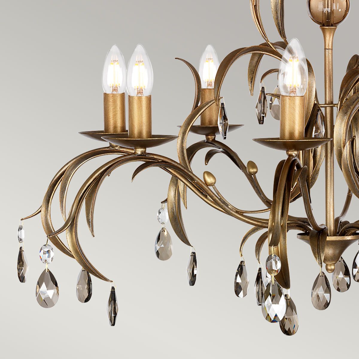 Exquisite Lily 8-Light Chandelier in Deep Metallic Bronze Finish