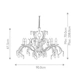 Exquisite Lily 8-Light Chandelier in Deep Metallic Bronze Finish