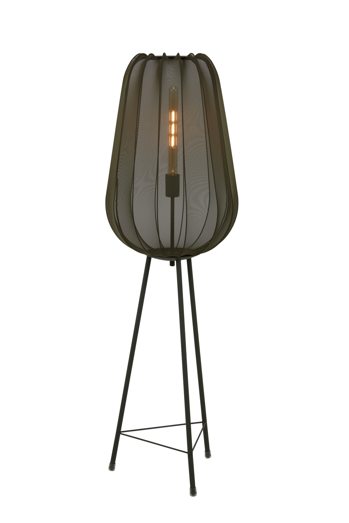 Elegant Tripod Floor Lamp in Dark Green, Ø42x132 cm - Plumeria Design
