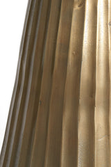 Round Marble Dining Table with Antique Bronze Base - Taupe Finish