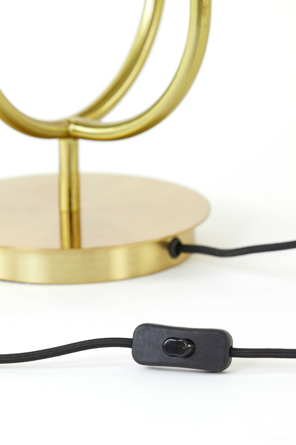 Elegant Magdala Glass and Gold Table Lamp - 3-Light, 38x20x60 cm