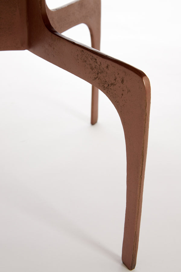 Rustic Bronze Nesting Coffee Tables - Set of 2, Pano Design (Ø64x39 cm & Ø75x44 cm)