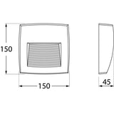 Lorenza 150 3.5W R7s LED CCT, Surface Bricklight, Black/Clear