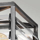 Louvre Quad Light Industrial Flush Mount