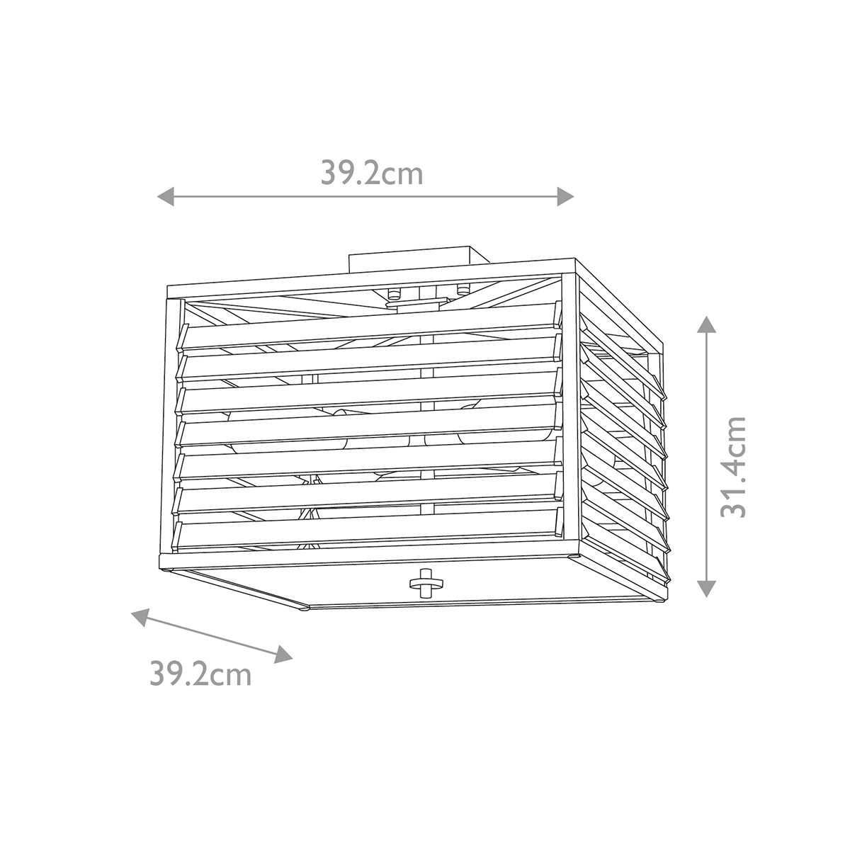 Louvre Quad Light Industrial Flush Mount