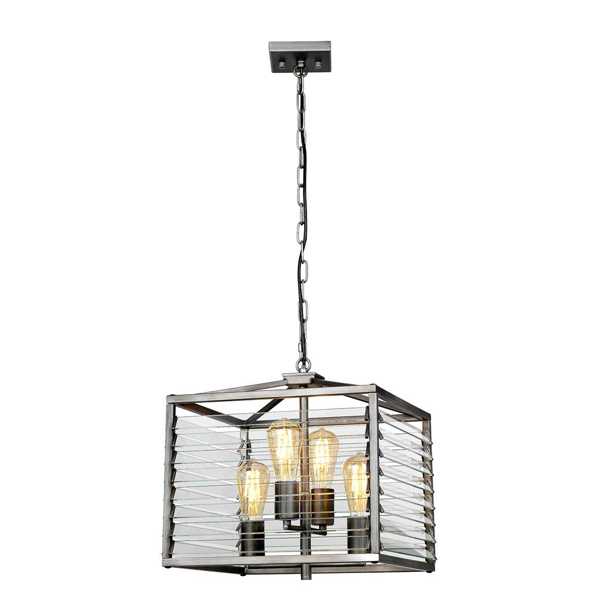 Louvre Industrial Elegance 4-Light Pendant