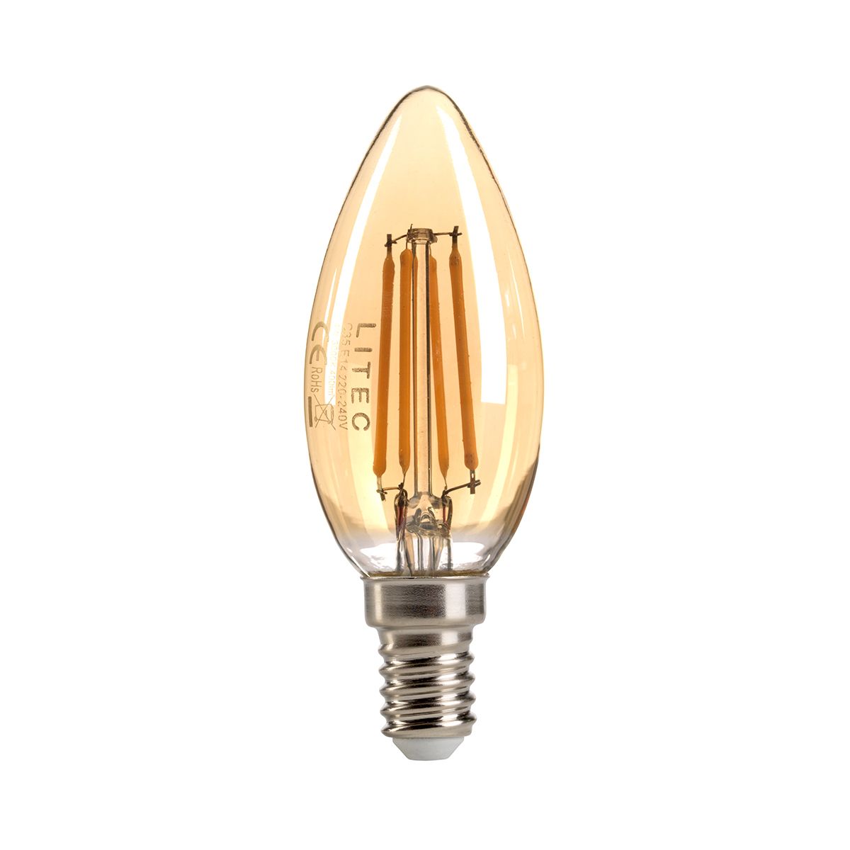 Amber Candle LED E14 Lamp Amber Glass