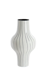 Glossy White and Black Sindo Vase 22x40 cm